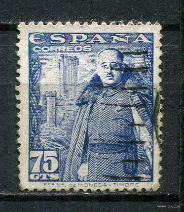 Испания - 1948/1949 - Генерал Франко 75С - [Mi.966] - 1 марка. Гашеная.  (Лот 36Gh)-T2P52