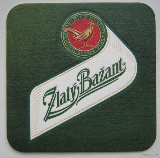 Подставка под пиво ZLATY  BAZANT  / Словакия  /.