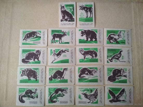 Спичечные этикетки ф.Пролетарское знамя. Березинский заповедник. 1975 год
