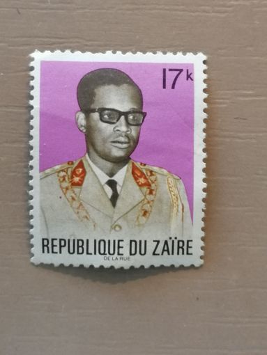 Заир (ДР Конго), марка, 1972 год, Президент Джозеф Д. Мобуту