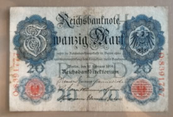 Германия, Германская империя, 20 марок 1922 г., Р: 46b