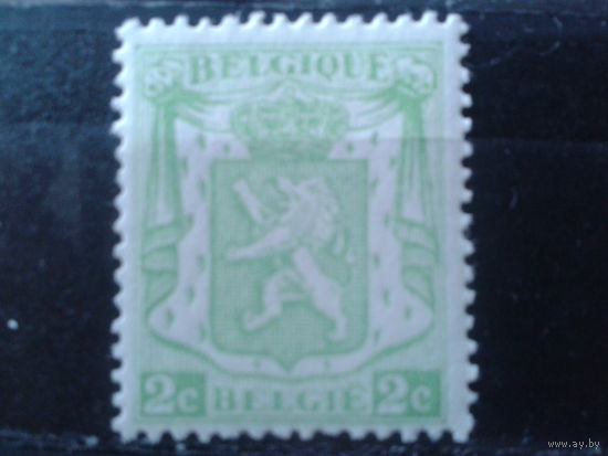 Бельгия 1937 Стандарт, герб 2 сантима** одиночка