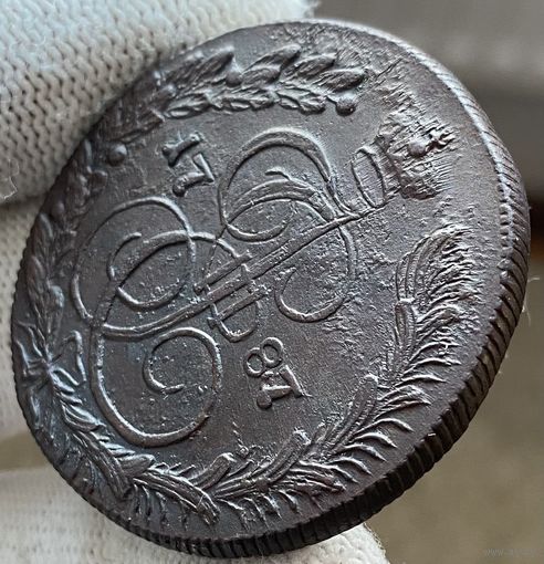 5 копеек 1787 КМ UNC! Сузунский монетный двор! Красивый рельеф.