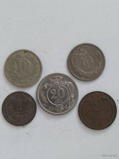 Набор монет Австро-Венгрии.