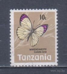 [830] Танзания 1973. Фауна.Бабочка. Гашеная марка.