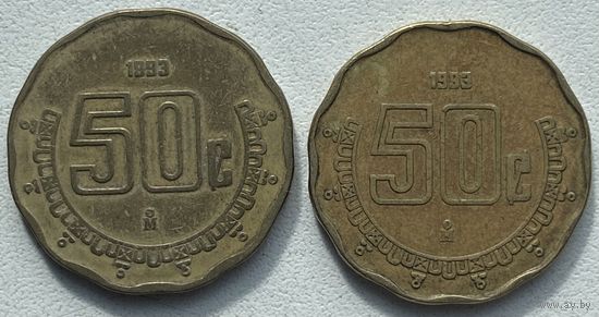Мексика 50 сентаво 1993 г. Цена за 1 шт.