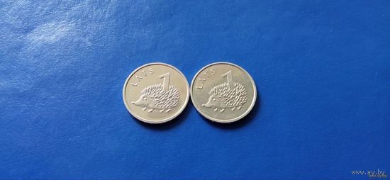 1 лат 2012 год Латвия Ежик (Состояние на фото,в одном лоте одна монета)