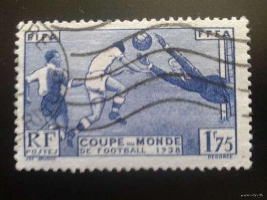 Франция 1938 футбол Mi-7,5 евро гаш. одиночка