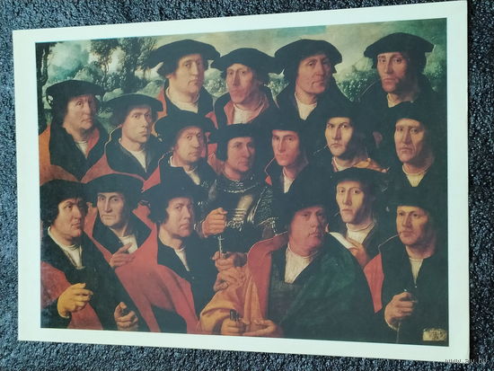 Открытка Дирк Якобс. Около 1497 – 1567. Групповой портрет корпорации амстердамских стрелков. 1532. Нидерландская живопись XV – XVI в. Государственный Эрмитаж.