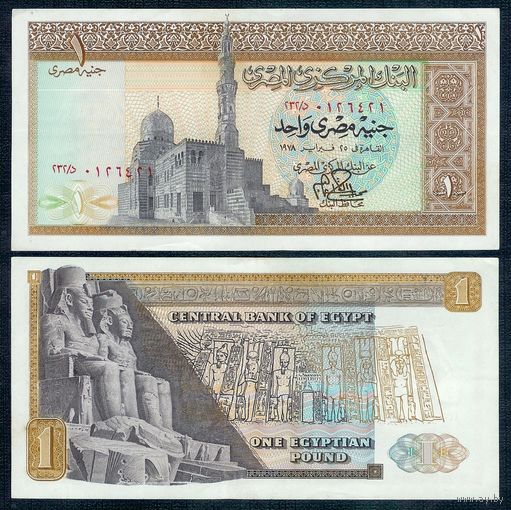 Египет 1 фунт 1976 год. XF+