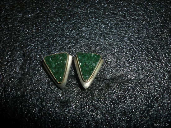 RRR Серьги Изумрудная Щётка Звезда СССР