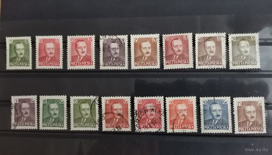 Польша 1950г. Болеслав Берут  номинал в верхнем левом углу. Марки Польши из коллекции отличного состояния. 2 разных выпуска Michel N 547 -Распродажа только 10 дней!!!