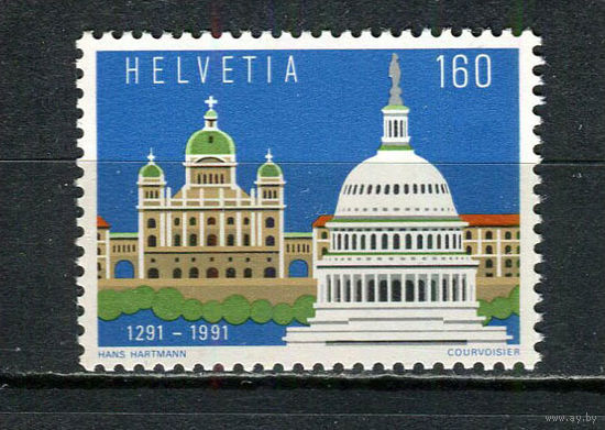 Швейцария - 1991 - 700-летие Швейцарской Конфедерации. Архитектура - [Mi. 1442] - полная серия - 1 марка. MNH.  (Лот 35HY)-TG3P47