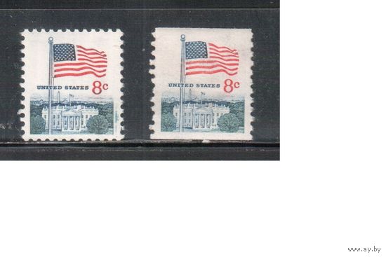 США-1971, (Мих.1033 А+С), ** / * , Стандарт, Флаг