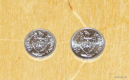 Молдова 5 + 25 бани 2021 компл. 2 мон. UNC