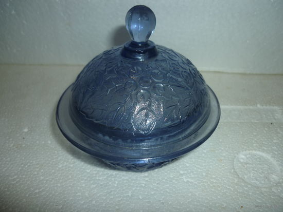 Сахарница НЁМАН . СССР. Синее стекло
