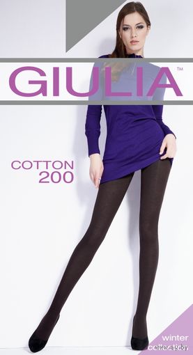 Хлопковые КОЛГОТКИ GIULIA Cotton 200 размеры 2-S, 3-M, 4-L, 5-XL