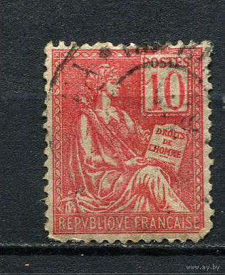Франция - 1900/1917 - Аллегория 10С - [Mi.91I] - 1 марка. Гашеная.  (Лот 50Dd)