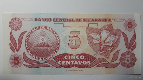 Никарагуа, 5 сентаво. Серия A/D. UNC.
