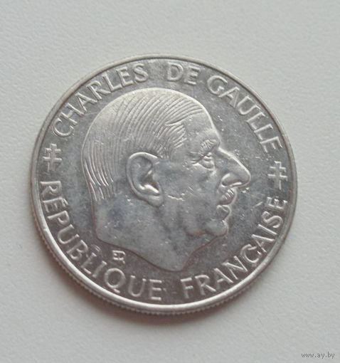 Франция 1 франк 1988 год 30 лет Пятой Республике Шарль де Голль