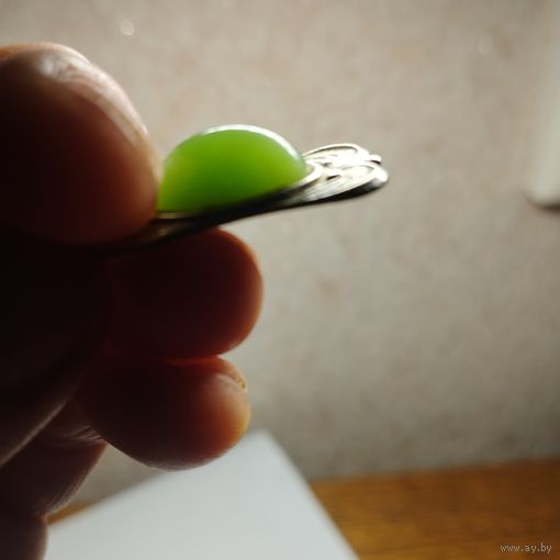 Кулон-подвеска Нефрит в мельхиоре