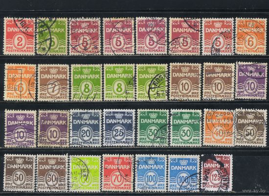 Дания 1933-90 Вып Корона Номинал Стандарт Набор