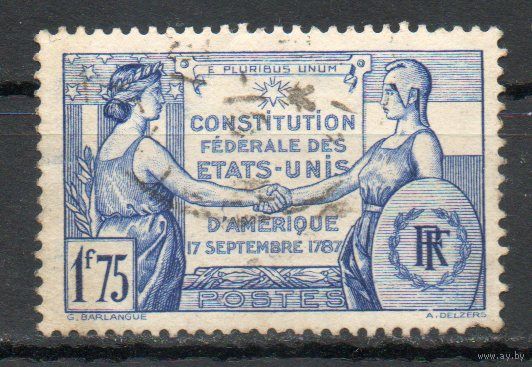 150 лет Конституции США Франция 1937 год серия из 1 марки