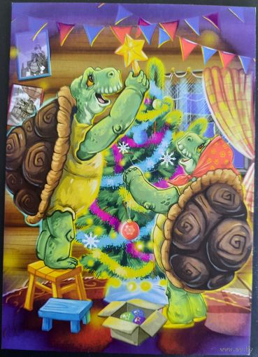 Новогодняя открытка. Худ.М.Литвинов. Россия.