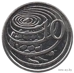 Заморская Территория Острова Кайман (Каймановы Острова. Кайманы). 10 центов 2008. Фауна. Зелёная черепаха.