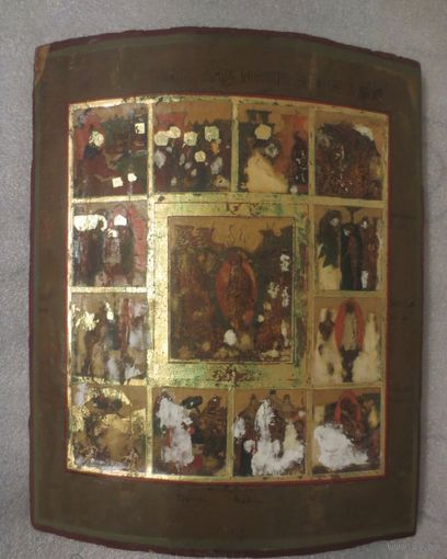 Икона "Двунадесятые Праздники" с ковчегом (30х35,5х2,4 см