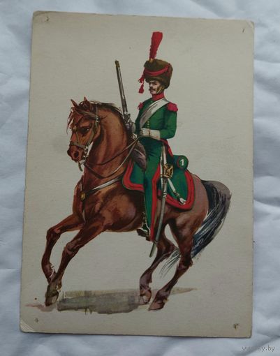 Открытка агитационная "Конный егерь Императорской гвардии Наполеона"