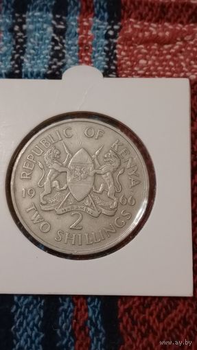 Кения 2 шиллинга 1966 редкая
