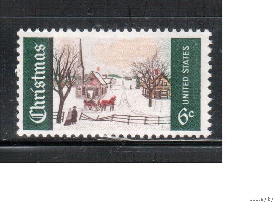 США-1969, (Мих.995) , *, Рождество (одиночка)