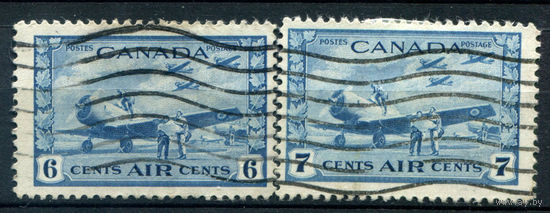 Британские колонии - Канада - 1942/43г. - авиация, авиапочта - 2 марки - полная серия, гашёные [Mi 230-231]. #3-WB-98-A-1