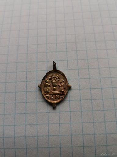 Католический медальон. Бронза.