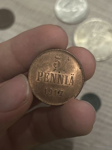 5 пенни 1917 UNC яркий шб!