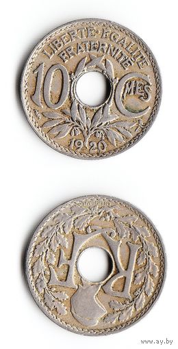 10 сантимов Франция 1920 год