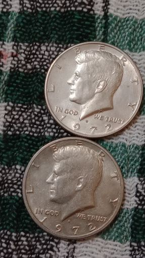 США пол доллара 1972D