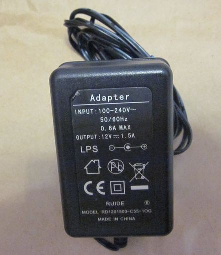 Адаптер (блок питания) RD1201500-C55-10G  100...240АС / 12В DC 1,5 A