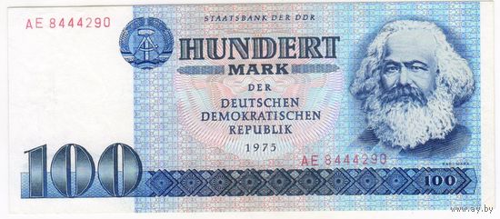 100 марок 1975 год. ГДР. Германия. состояние ЕF.