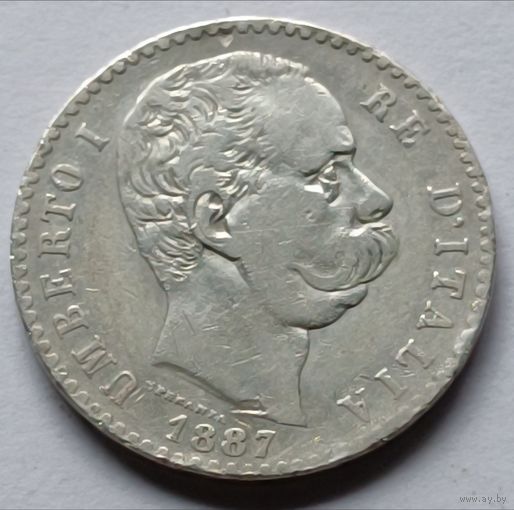 Италия. 2 лиры 1887 года.
