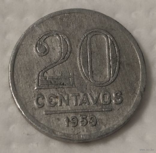 Бразилия 20 сентаво, 1959 (1-4-54)