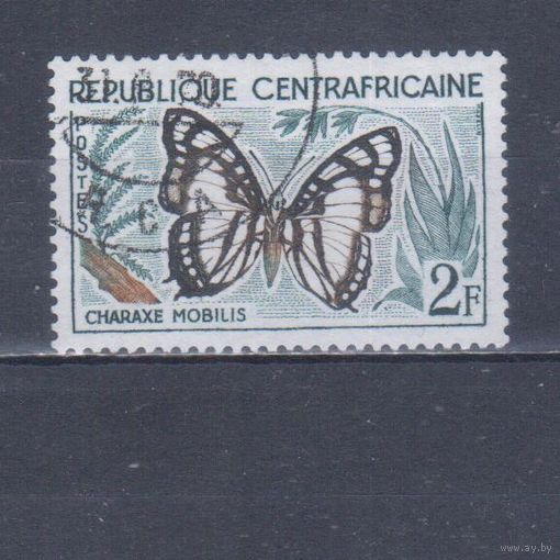 [1483] ЦАР 1960. Фауна.Бабочка.2 ф. Гашеная марка.
