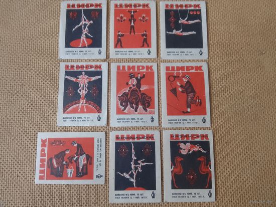 Спичечные этикетки ф.Бийск. Цирк. 1972 год