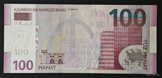 Азербайджан 100 манат 2013 года. Тип Р-36. Состояние UNC-
