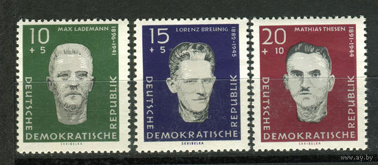 ГДР - 1960г. - Известные люди - полная серия, MNH [Mi 765-767] - 3 марки