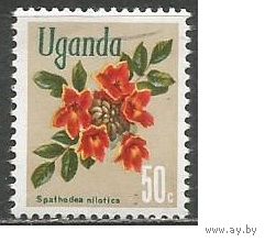 Уганда. Цветы. Спатодея. 1969г. Mi#111.