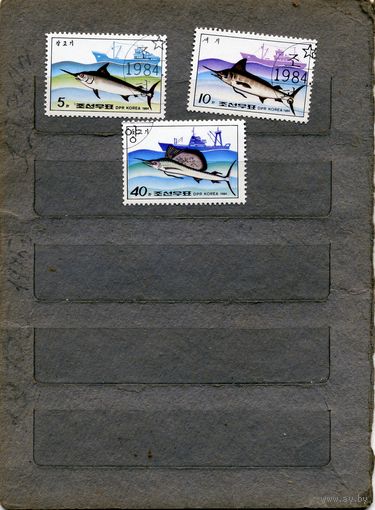 КНДР, 1984,  РЫБЫ,     серия 3м  гашен