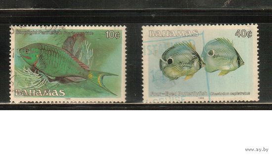 Багамы-1988(Мих.619yIII-620yIII) , гаш. , Морская  Фауна, , Рыбы