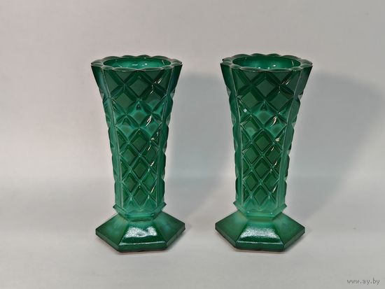 Ваза малахитовое стекло